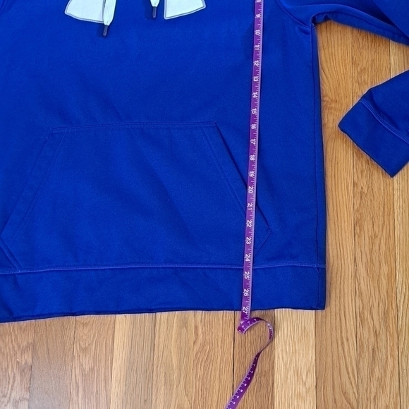 Under Armour Sweatshirt Men's Size Medium Hoodie Loose Fit Blue and White Logo - Picture 11 of 13